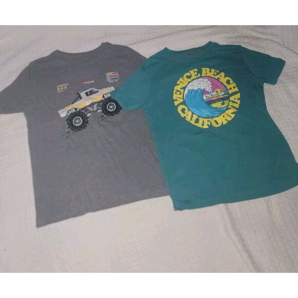 Boys Old Navy Shirt Bundle Size 10/12 Monster Truck Venice Beach 2 Total - Picture 7 of 7